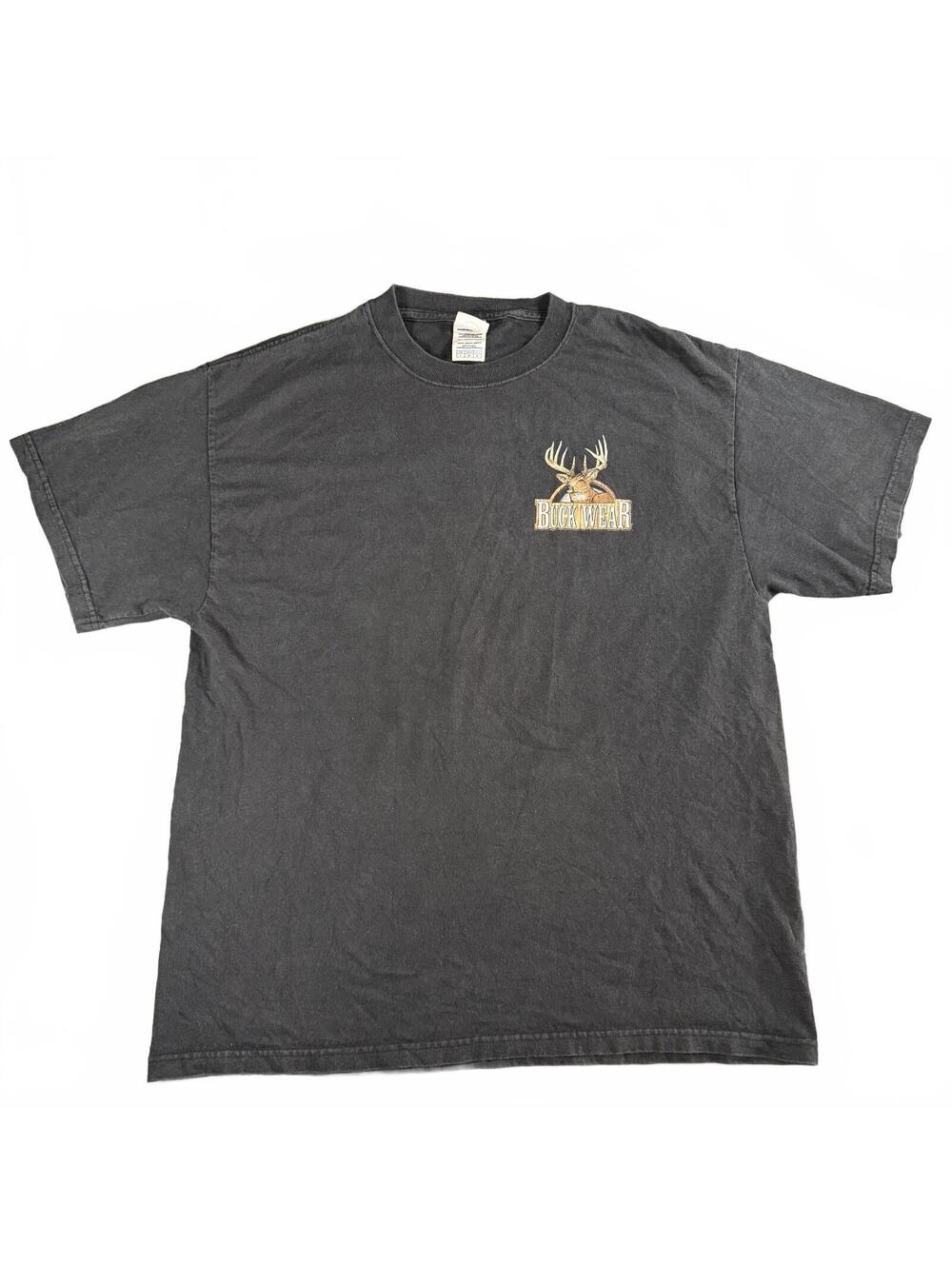 Vintage Y2K Buck Wear Hunting T-Shirt, L, Four of a Kind Deer Graphic Delta Tag